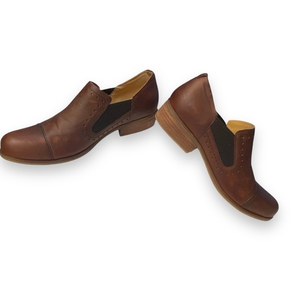 Korks Chestnut Leather Gertrude Double Gore Slip-on Low Bootie - Picture 4 of 10